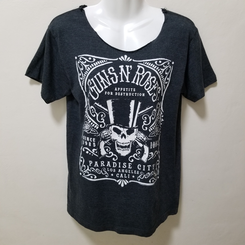 Bravado Guns n Roses TShirt Appetite For Destruction Paradise City Distressed S